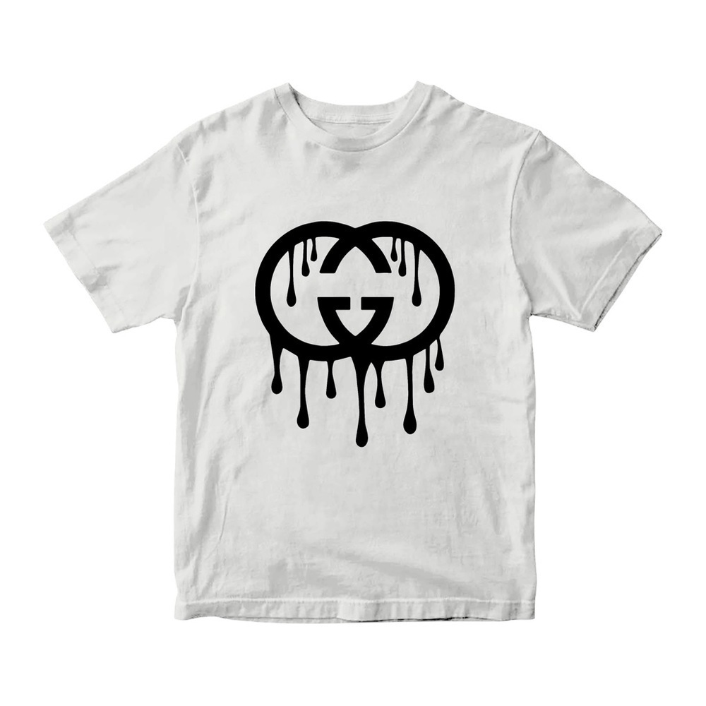 Dripping GG Logo Shirt | Designer Inspired Luxury Trendy Casual Black White - Picture 2 of 3